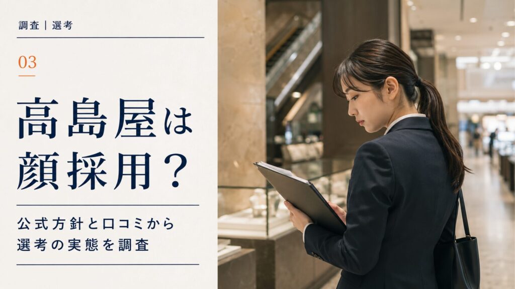 高島屋は顔採用？公式方針と口コミから選考の実態を調査【2026年版】