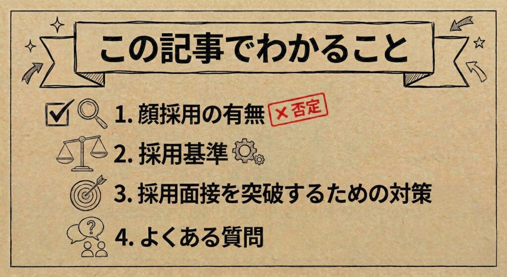 顔採用について調査した、この記事でわかること