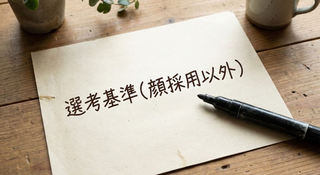 選考基準（顔採用以外）