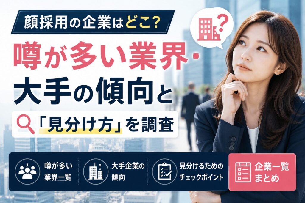 顔採用の企業はどこ？噂が多い業界・大手の傾向と「見分け方」を調査【一覧】